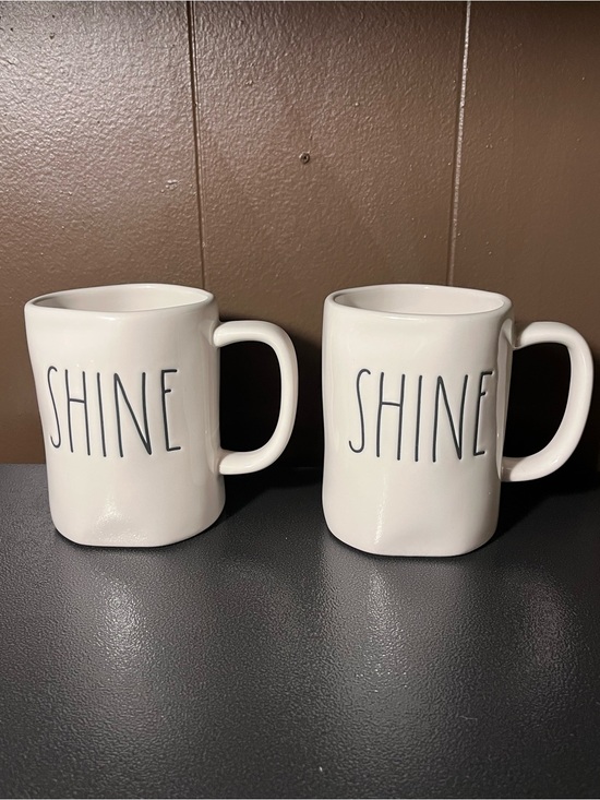 Rae Dunn Other - Rae Dunn SHINE White Ceramic Coffee Mug - Set of 2
